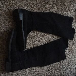 Black knee high boots